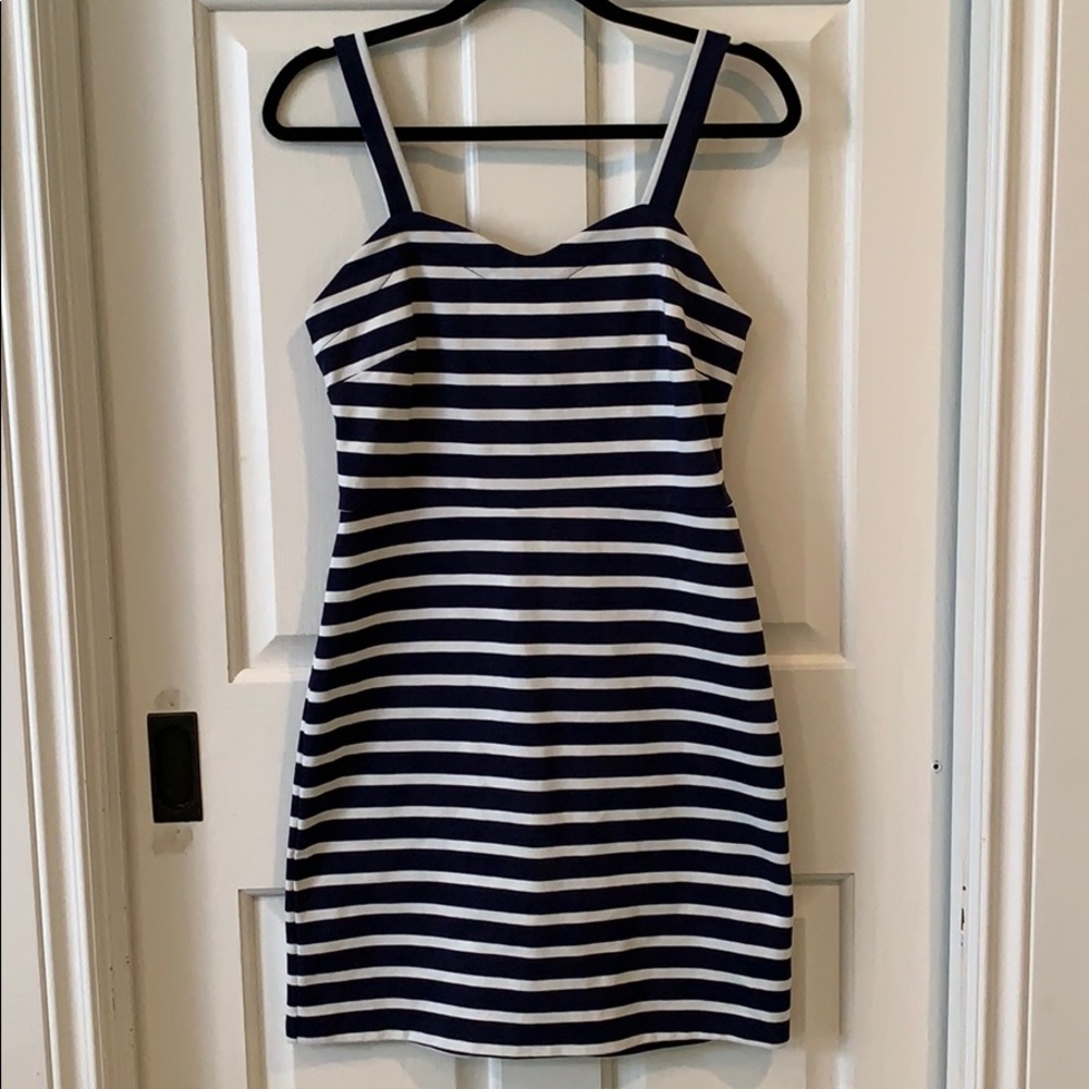 Old Navy White and Navy Striped Dress